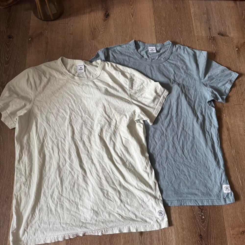 Reigning Champion‎ Blue & Light Green Cotton Performance T Shirts Size M
